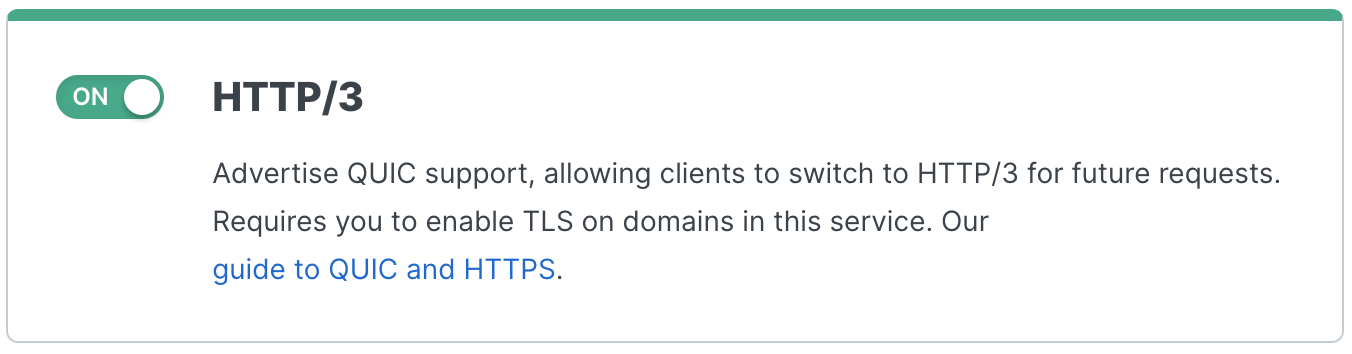the HTTP/3 switch