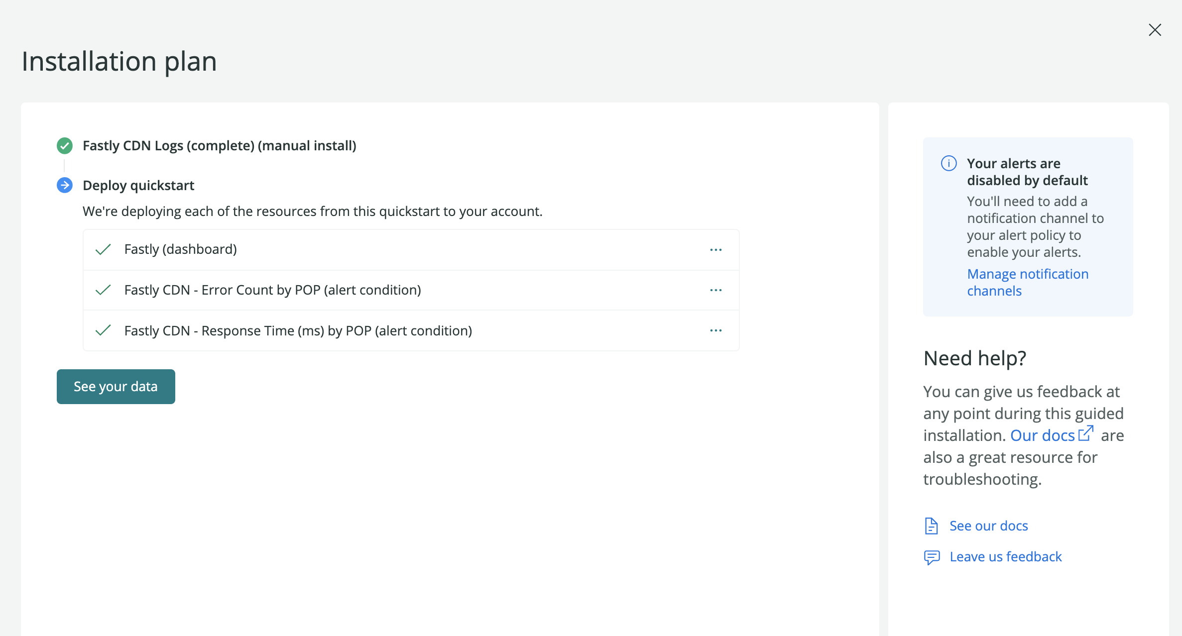 New Relic Fastly Dashboard Install Step 3