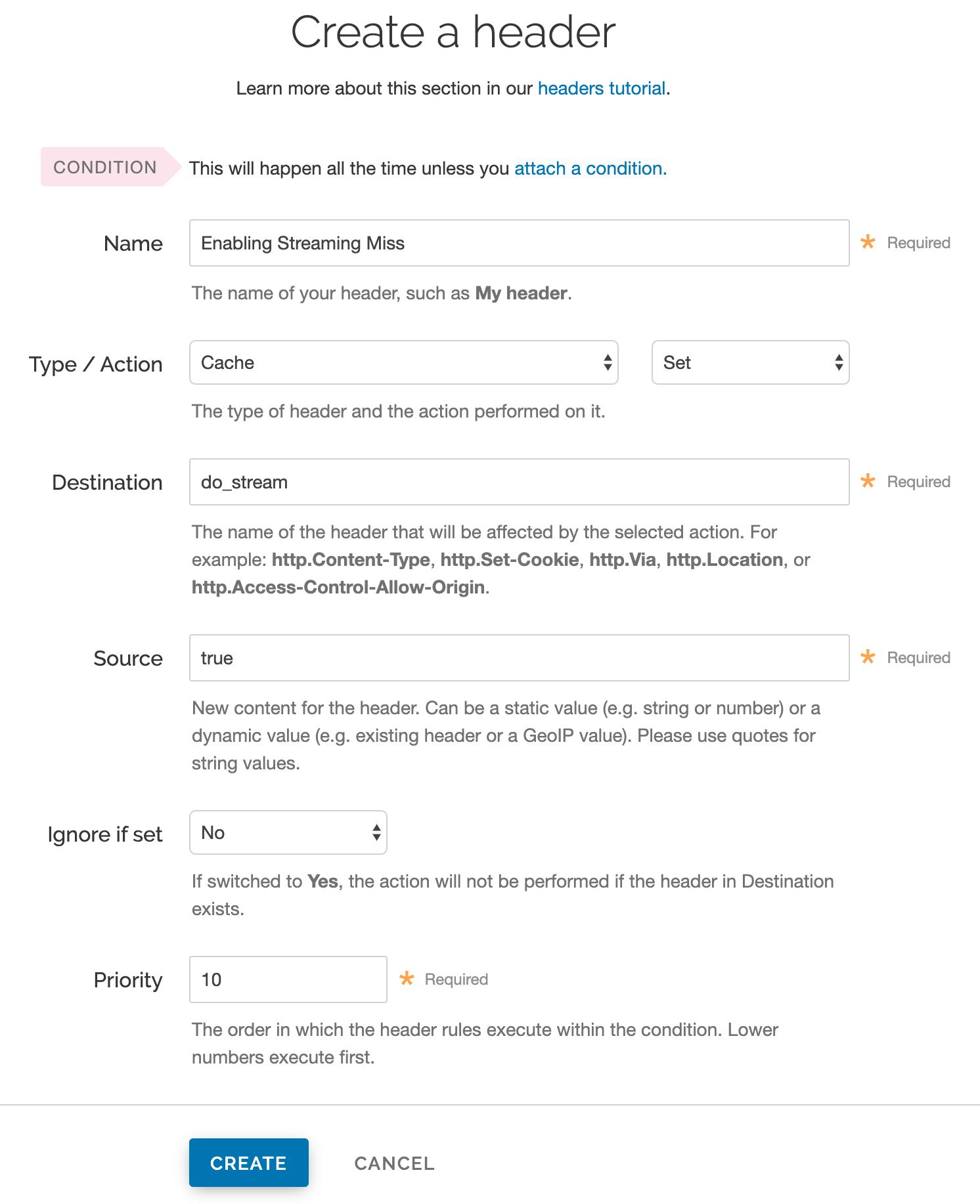 Enable Streaming Miss