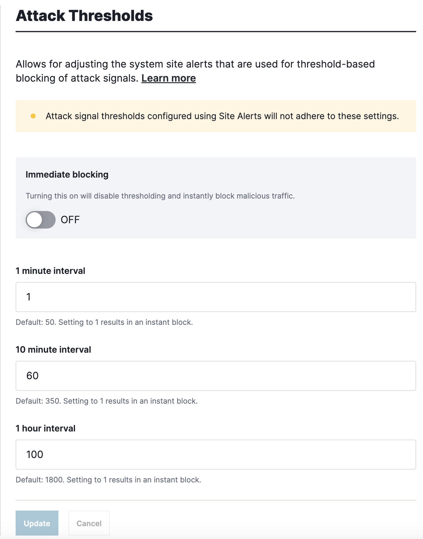 change the attack thresholds