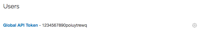 global API token user