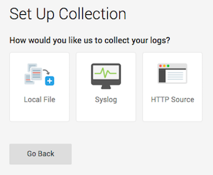 Sumo Logic Set Up Collection window