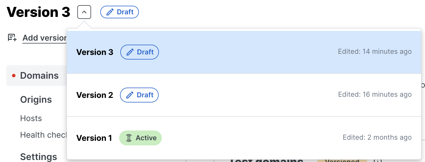 The service version switcher